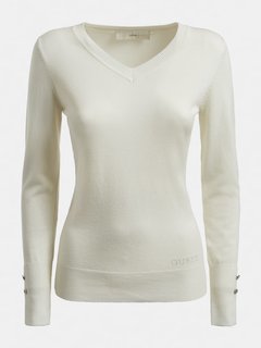 Guess, Krémová barva Gena svetr