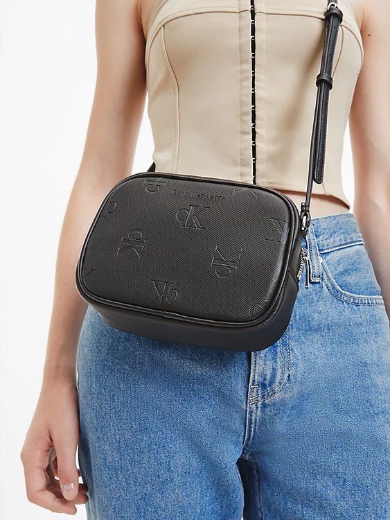 Luxusní Sleek Camera crossbody, Černá barva, OS