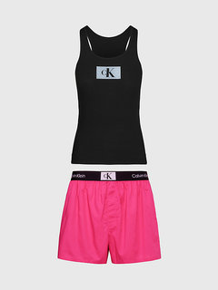 1996 Rib pyžamový set Černá, Růžová barva Ženy