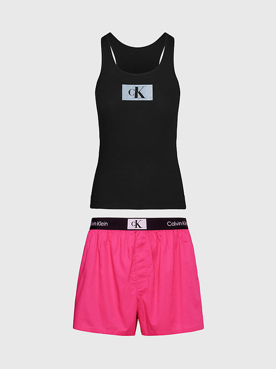 1996 Rib pyžamový set Černá, Růžová barva Ženy