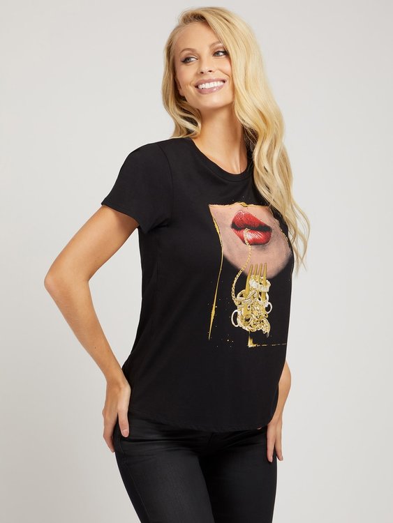 Módní Dreaming triko, Černá barva, 2022