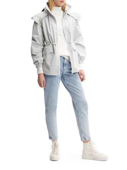 Módní Waisted větrovka, Šedá barva, 2022