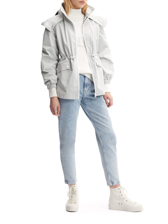 Módní Waisted větrovka, Šedá barva, 2022