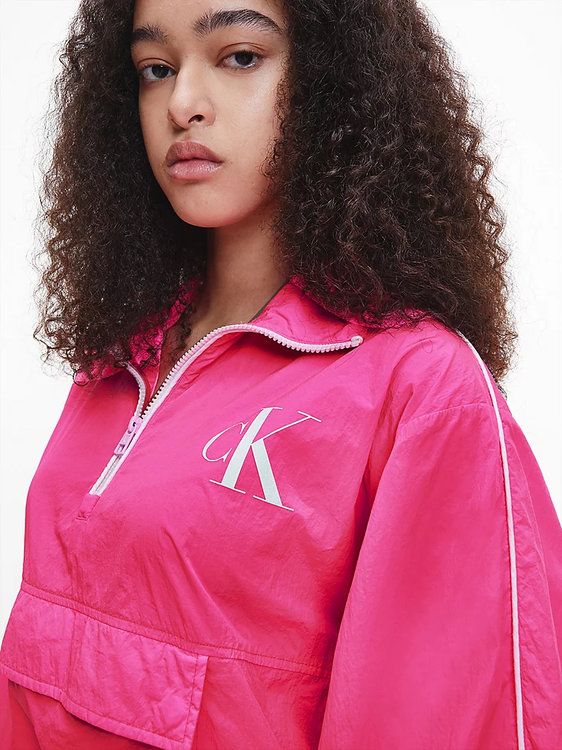 Washed popower větrovka Růžová barva Ženy