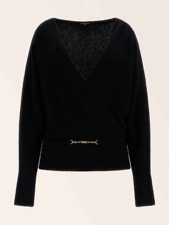 Luxusní Monique svetr, Černá barva, XS, S, M