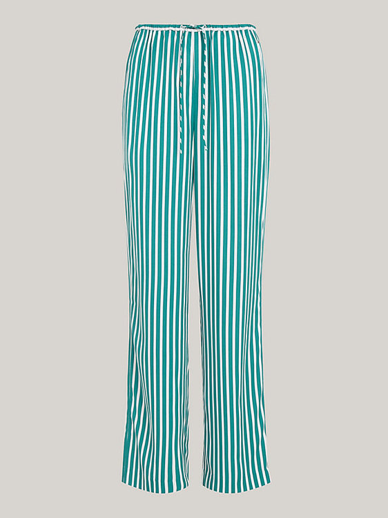 Fluid Stripe kalhoty Zelená barva Ženy