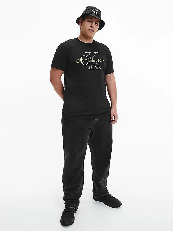 Luxusní Two tone monogram tričko, Černá barva, XS, S, M, L, XL