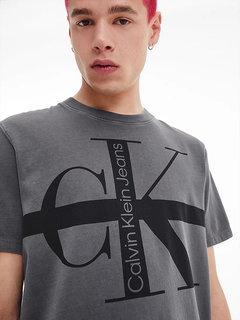 Stripe washed tričko Šedá barva Muži