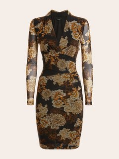 Luxusní After Dark šaty, Hnědá barva, XS, S