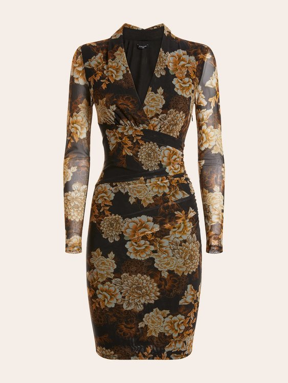 Luxusní After Dark šaty, Hnědá barva, XS, S