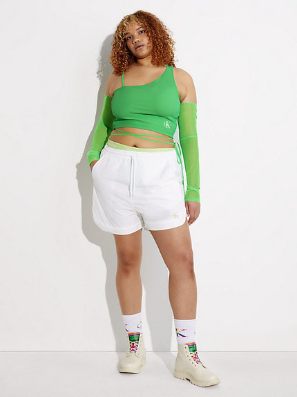 Módní Mesh top, Zelená barva, 2023