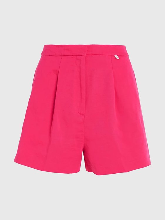 Cotton Linen kraťasy Růžová barva Ženy