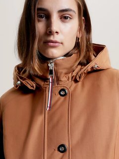 Padded Fur parka Hnědá barva Ženy