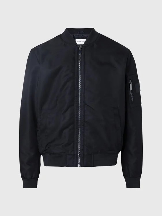 Recycled Sateen bomber Černá barva Muži