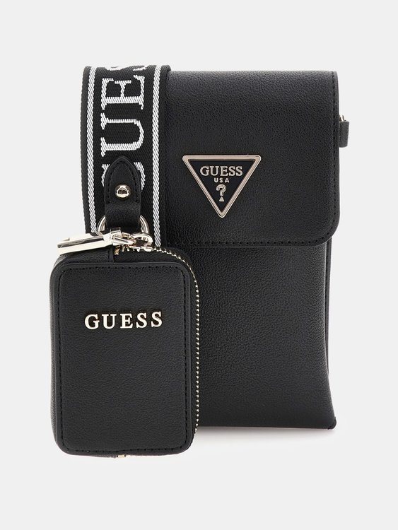 GUESS – Latona Flap obal na mobil, Černá barva