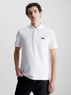Calvin Klein – Stretch Pique polo, Bílá barva