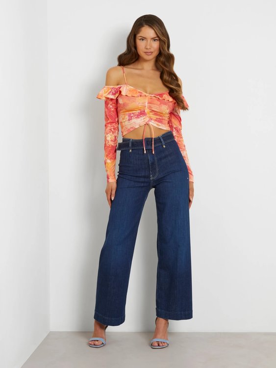 Módní Dakota Seamless jeans, Modrá barva, 2024