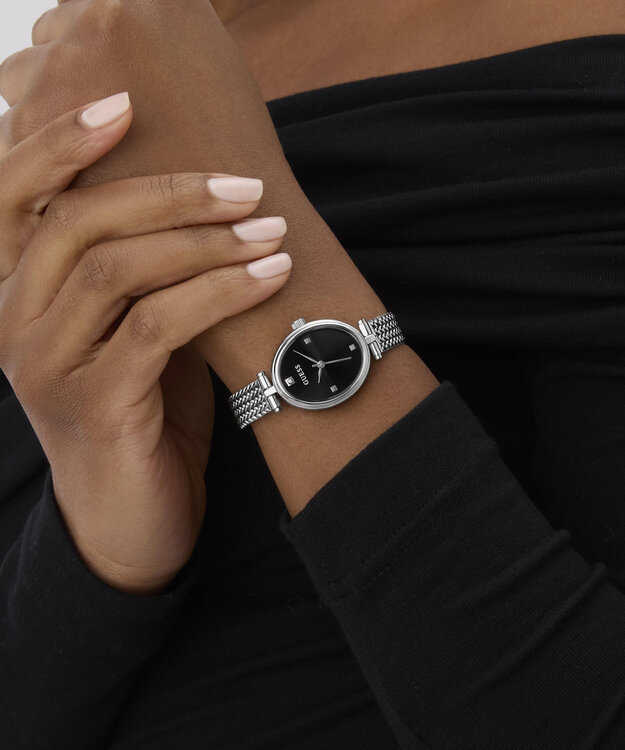 GUESS, Černá, Stříbrná barva Ruby hodinky