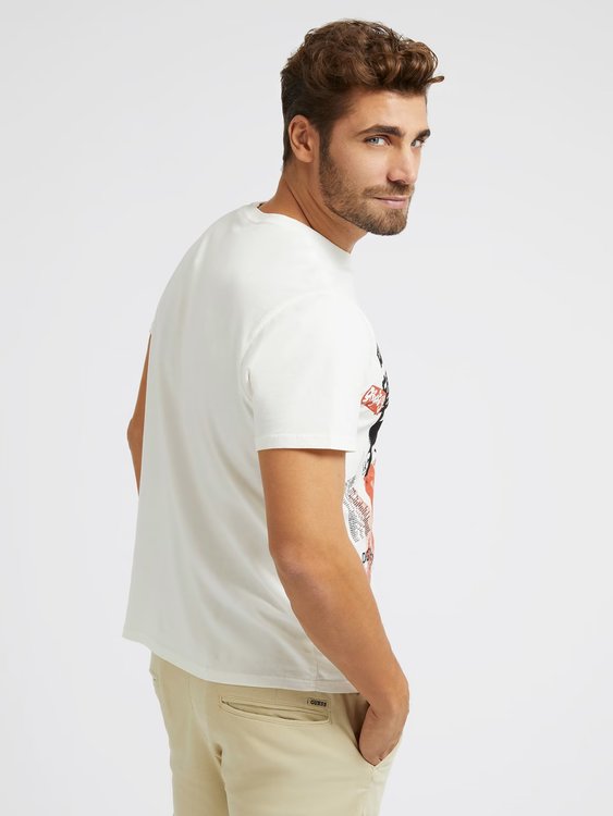 Midnight Show triko – GUESS, Bílá barva Muži