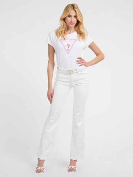 Módní Flowers triko, Bílá barva, 2023