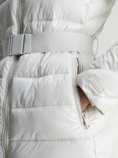 Luxusní Belted Padded bunda, Bílá barva, XS, S, M