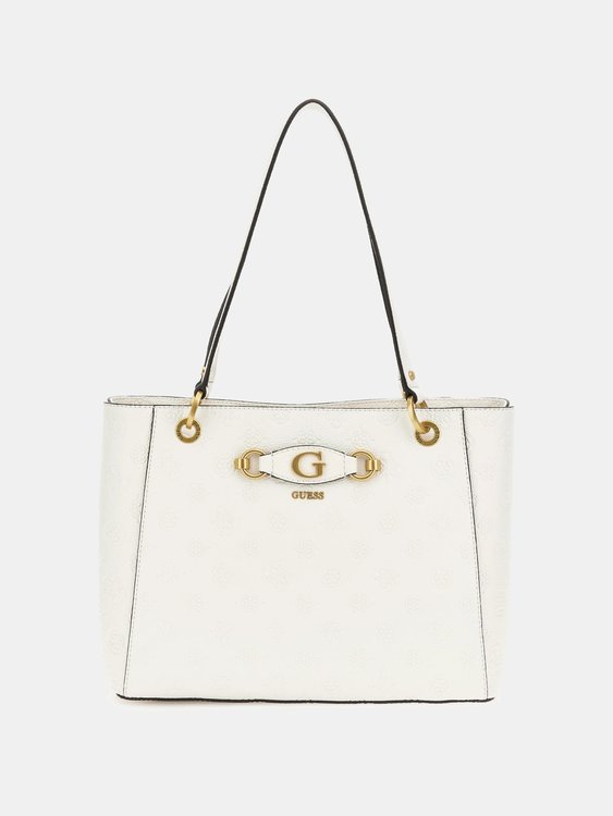 GUESS – Peony Noel velká kabelka, Bílá, Krémová barva