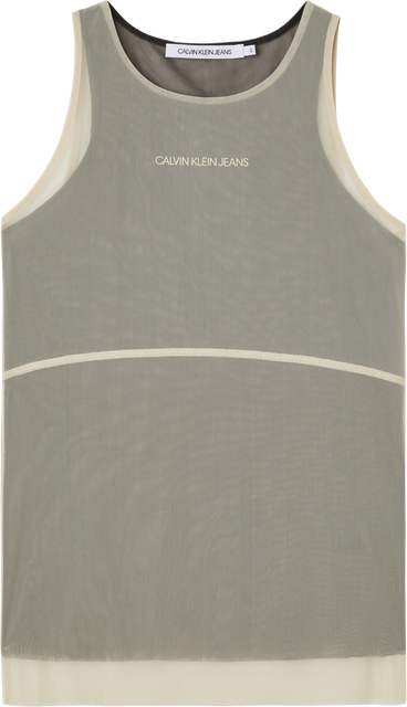 Calvin Klein Jeans, Béžová, Černá barva Mesh top