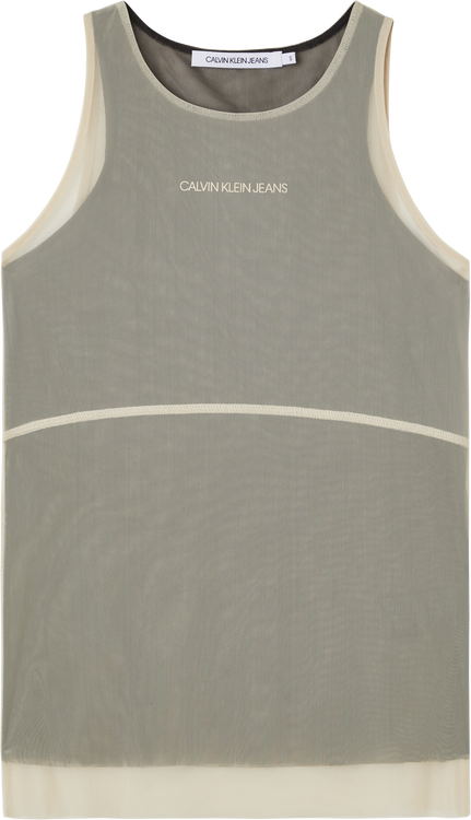 Calvin Klein Jeans, Béžová, Černá barva Mesh top