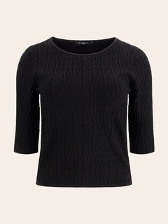 Luxusní Emma svetr, Černá barva, XS, S, M