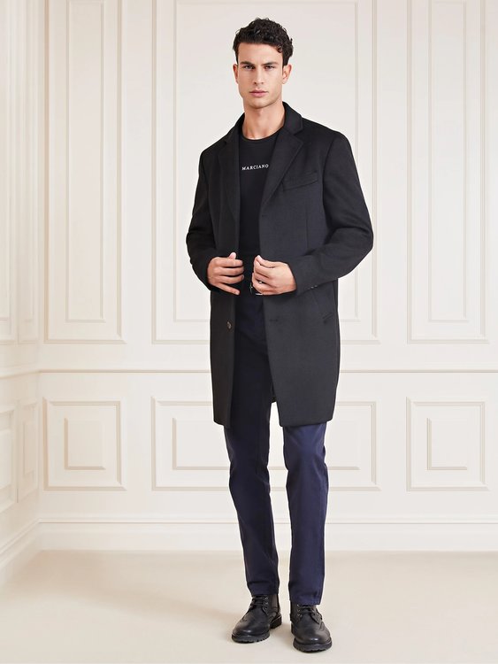 Módní Breasted kabát, Černá barva, 2022
