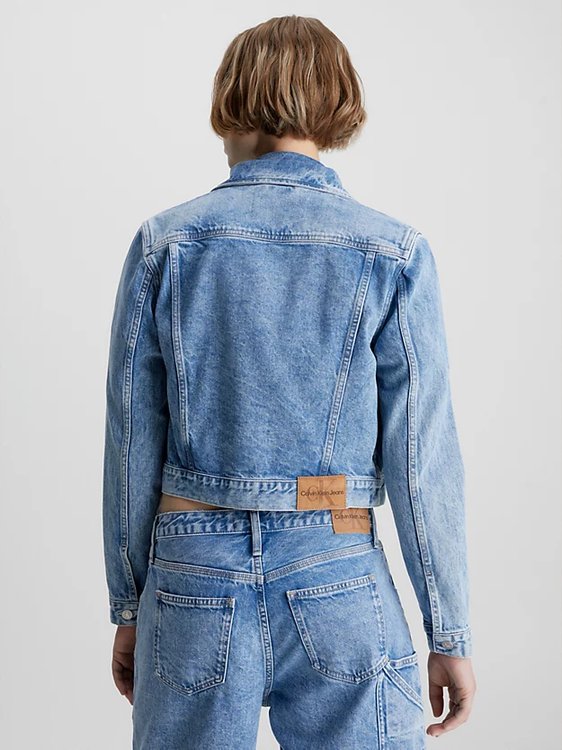 Cropped 90's bunda – Calvin Klein Jeans, Modrá barva Ženy