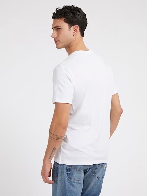 Geo triko – GUESS, Bílá barva Muži