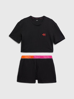 This is Love pyžamové triko a kraťasy Černá barva Ženy