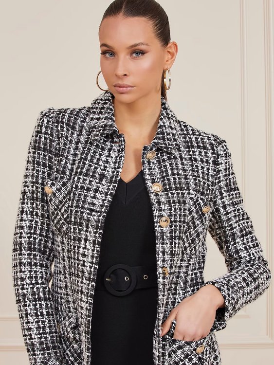 Luxusní Megan kabát, Černá barva, 40, 42