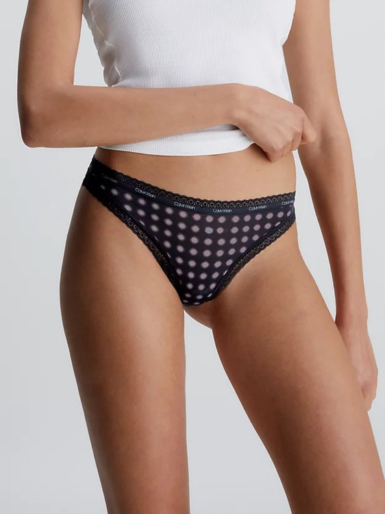 Lace Edge tanga – Calvin Klein Underwear, Černá barva Ženy