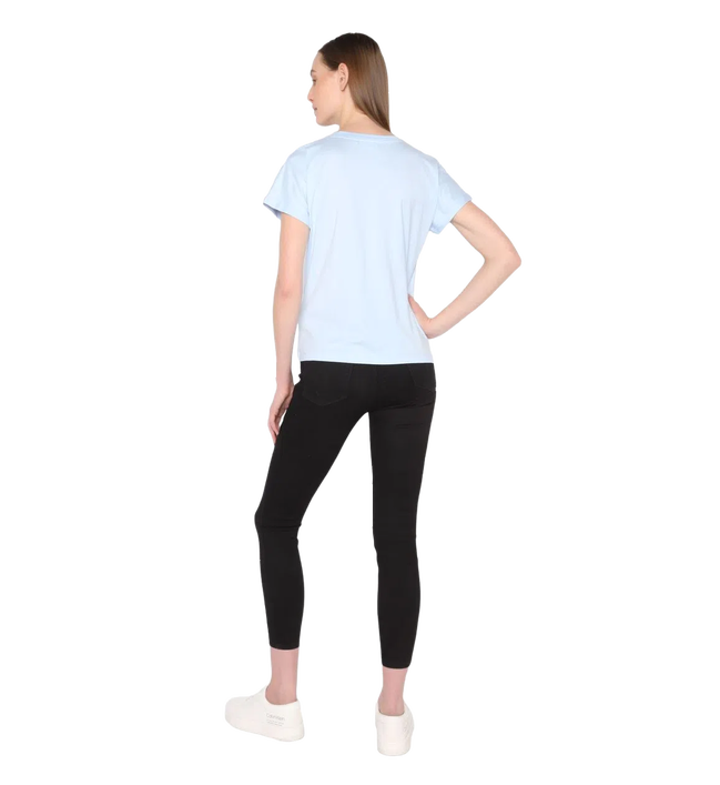 Módní Embroidered triko, Modrá barva, 2022