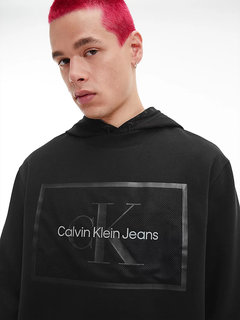 Calvin Klein Jeans, Černá barva Molologo mesh mikina