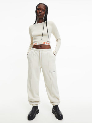 Waist logo svetr – Calvin Klein Jeans, Krémová barva Ženy