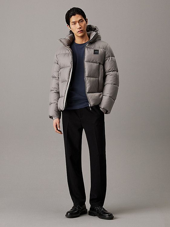 Luxusní Hooded Quilt bunda, Šedá barva, S, M, L, XL, XXL