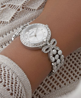 GUESS, Stříbrná barva Ribbon hodinky