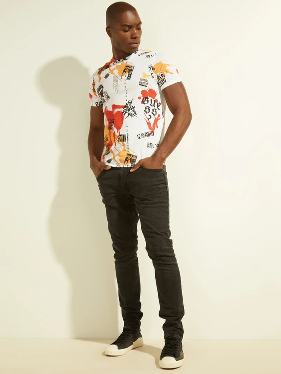 Paint tričko Bílá barva Muži, Muži