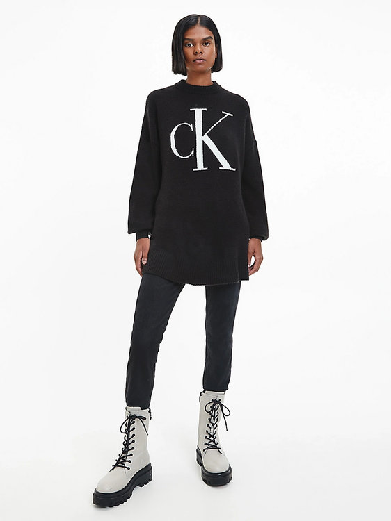 Fluffy yarn svetr – Calvin Klein Jeans, Černá barva Ženy