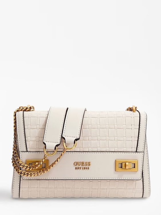 GUESS – Katey crossbody, Krémová barva