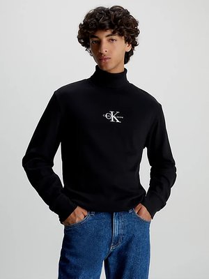 Calvin Klein Jeans – Freefit Roll Neck triko, Černá barva