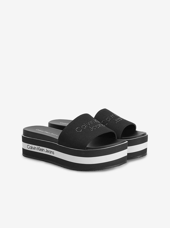Platform sandály – Calvin Klein Jeans, Černá barva Ženy