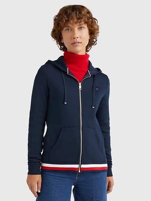 Tommy Hilfiger – Heritage Zip-Through mikina, Navy barva