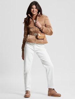 Luxusní Lucia bunda, Hnědá barva, XS, S, M, L