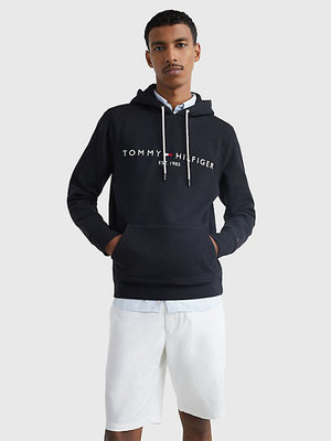 Tommy Hilfiger – Core Tommy Logo mikina, Černá barva