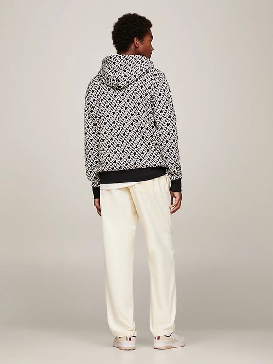 Módní Monogram mikina, Černá barva, 2024