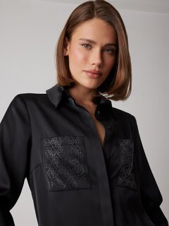 Módní W5RH40WFQC2-JBLK KOŠILE L/S, 2025 1